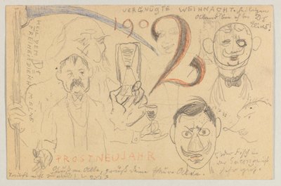 Lovis Corinth à Carl Strathmann : Carte postale, cachet de la poste 24 décembre 1901 - Lovis Corinth