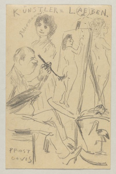 Lovis Corinth à Carl Strathmann: Carte postale, cachet postal du 25 juin 1904 - Lovis Corinth
