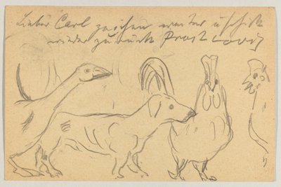 Lovis Corinth à Carl Strathmann : Carte postale, cachet postal du 26 août 1905 - Lovis Corinth