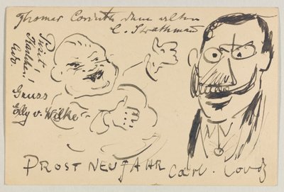 Lovis Corinth à Carl Strathmann : Carte postale, cachet postal 27 décembre 1904 - Lovis Corinth