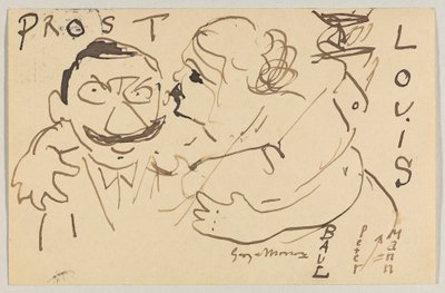 Lovis Corinth à Carl Strathmann: Carte postale, cachet de la poste 9 décembre 1908 - Lovis Corinth
