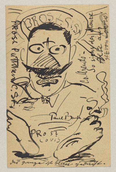 Lovis Corinth à Elly Strathmann : Carte postale, cachet postal 23 février - Lovis Corinth