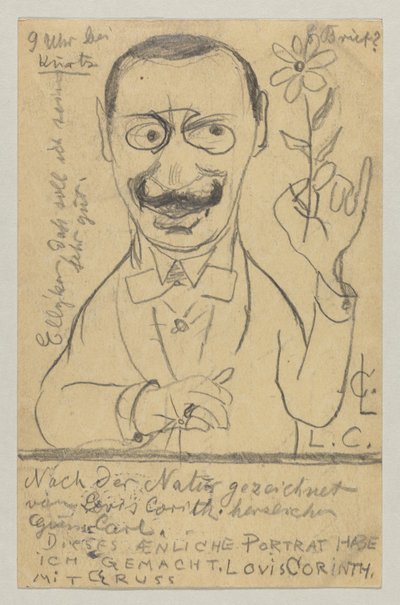 Lovis Corinth à Mademoiselle Elly Franke: Carte postale, cachet postal du 28 août 1897 - Lovis Corinth