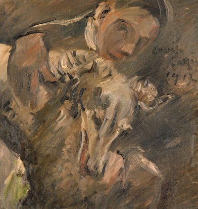 Max Mainer avec un lévrier sibérien, 1917 - Lovis Corinth