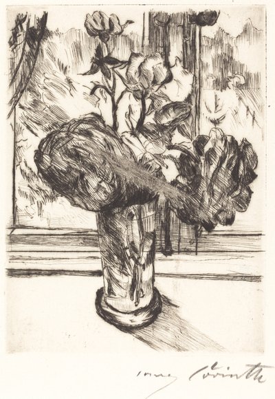 Rosen in einem Wasserglas - Lovis Corinth