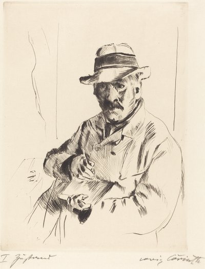 Autoportrait en chapeau de paille - Lovis Corinth
