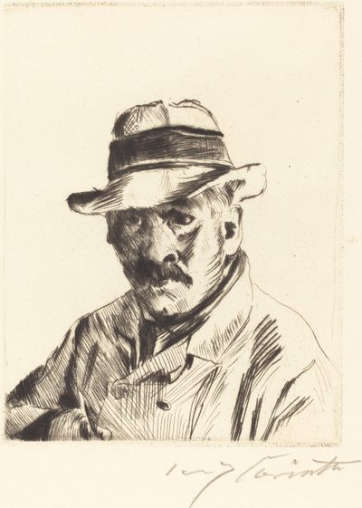 Autoportrait avec un chapeau de paille - Lovis Corinth