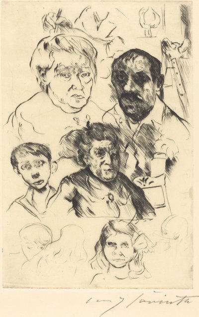 Différentes têtes et autoportrait - Lovis Corinth
