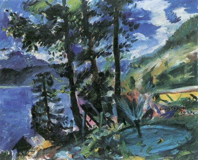 Walchensee avec fontaine - Lovis Corinth