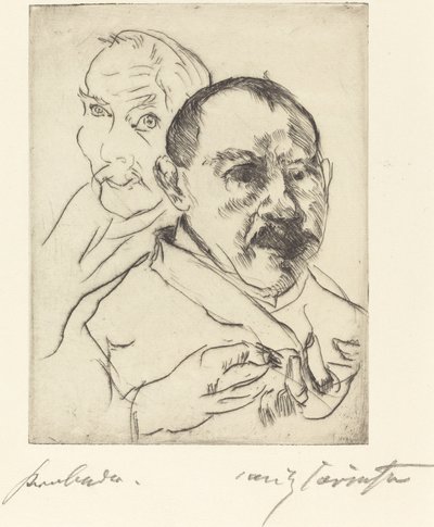 Zwei Männliche StudienköpfeSelbstbildnisse Esquisse de deux têtes masculinesAutoportraits, 1915 - Lovis Corinth