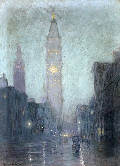Madison Avenue au crépuscule - Lowell Birge Harrison