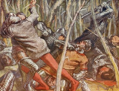 Illustration pour les histoires de Guy de Warwick (lithographie couleur) - Lowes Dalbiac Luard