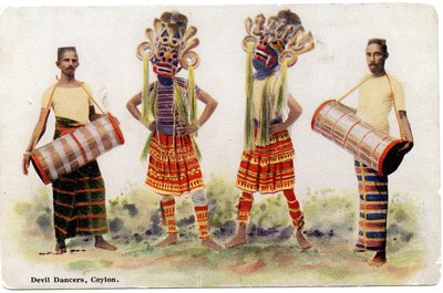 Danseurs du diable, Ceylan, c.1900-20 - Ltd. Ceylon Plâté