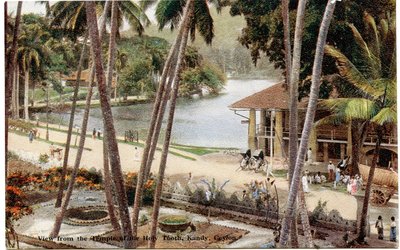 Vue depuis le Temple de la Dent Sacrée, Kandy, Ceylan, c.1900-20 - Ltd. Ceylon Plâté