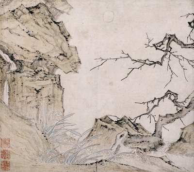 Narcisse, prunier dans un paysage - Lu Zhi