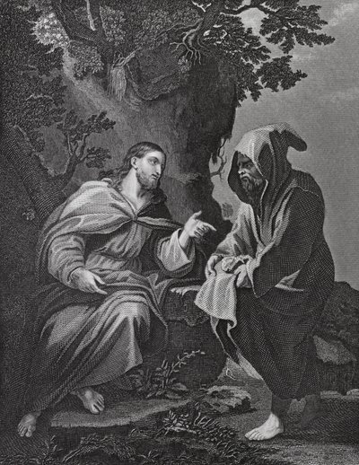 Christ tenté, Luc, Ch 4, vs 3-13 (gravure) - Luca (after) Giordano