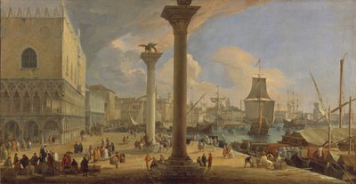 Le Molo avec le Palais des Doges, vers 1710 - Luca Carlevaris