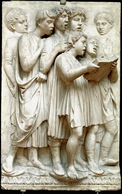 La cantoria ou enfants chantant en chœur - Relief en marbre (Hauteur 348 cm), par Luca della Robbia (c.1400-1482) - Luca Della Robbia