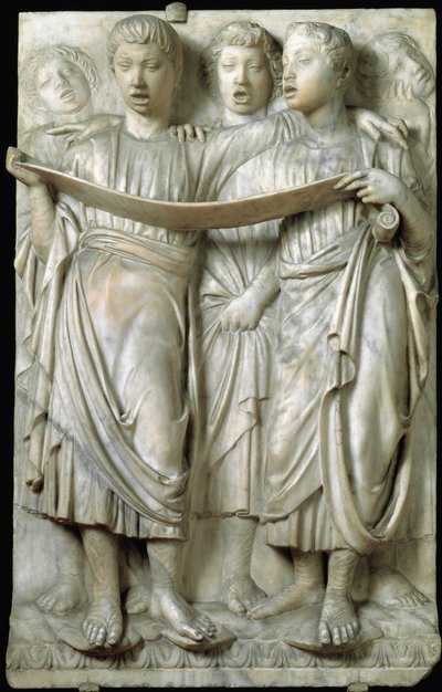La cantoria ou enfants chantant en chœur - Relief en marbre, par Luca della Robbia (c.1400-1482), Quattrocento - Luca Della Robbia