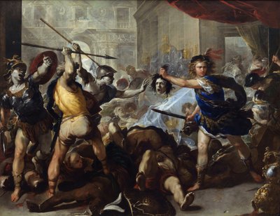 Persée changeant Phinée et ses ennemis en pierre - Luca Giordano