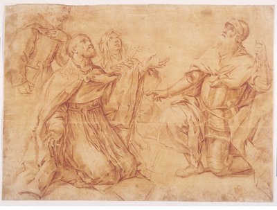 Saints Augustin, Nicolas de Tolentino, Thérèse et Guillaume - Luca Giordano