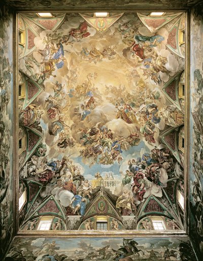 La Gloire céleste et le Triomphe des Habsbourg, du plafond au-dessus du grand escalier - Luca Giordano
