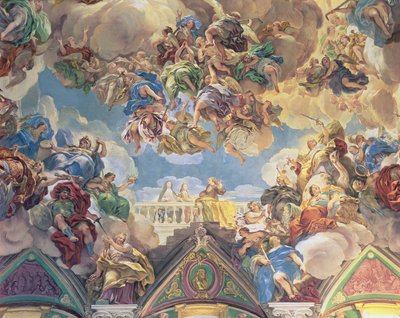 Triomphe des Habsbourg (section inférieure du plafond) - Luca Giordano
