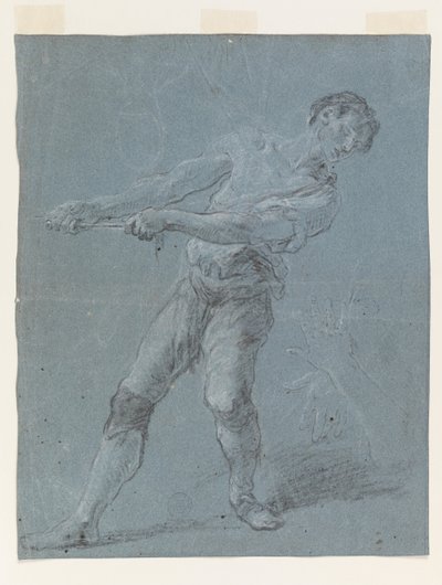 Jeune homme tirant une corde - Luca Giordano