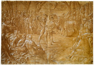 Le combat entre Entellus de Sicile et Dares de Troie, vers 1544 - Luca Penni