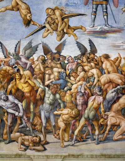 Damnés en enfer, du cycle de fresques du Jugement Dernier - Luca Signorelli