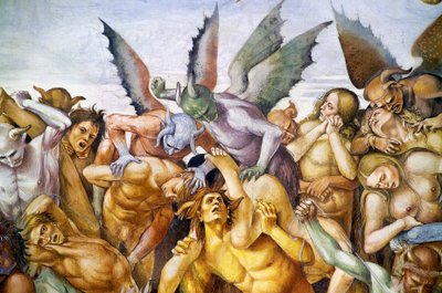 Damné en enfer, du cycle de fresques du Jugement Dernier - Luca Signorelli