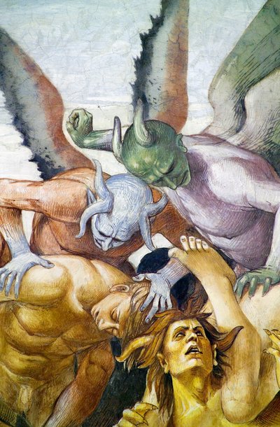 Damné en enfer, du cycle de fresques du Jugement Dernier - Luca Signorelli
