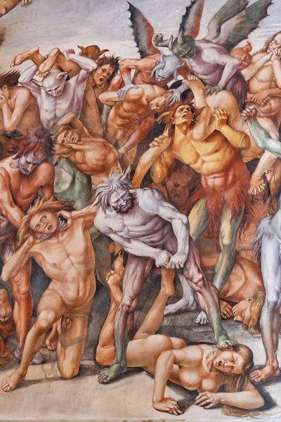 Damné en enfer (détail avec diables et damnés) - Luca Signorelli