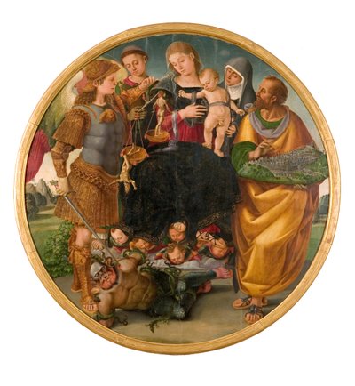 Madone et Enfant entre les saints Tondo Signorelli, 1510-1515 - Luca Signorelli