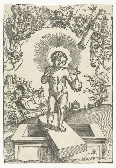 Enfant Jésus comme rédempteur entouré d