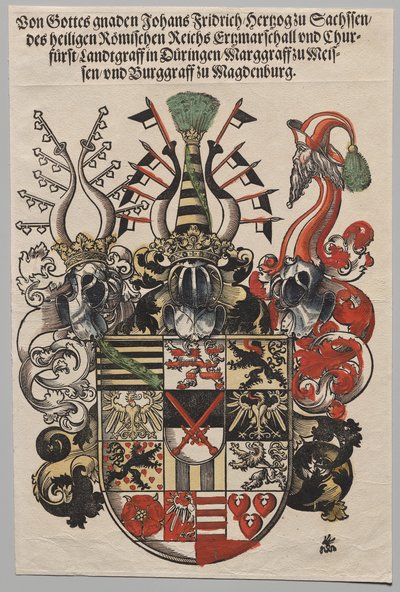 Blason de Jean Frédéric, Électeur de Saxe, dit le Magnanime - Lucas Cranach