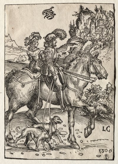 Un Gentleman et une Dame à cheval vers la chasse, 1506 - Lucas Cranach the Elder