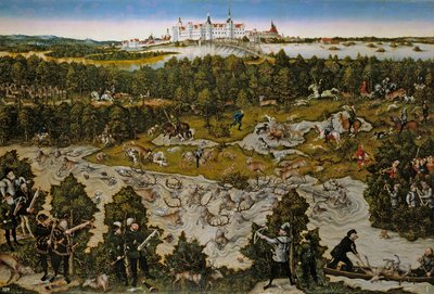 A Stag Hunt - Lucas Cranach the Elder