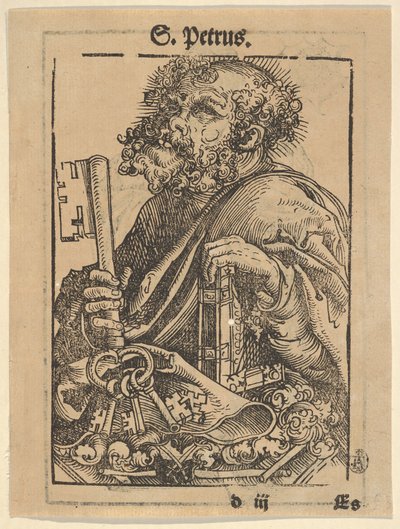 Buste de Saint Pierre, de la grande série des reliquaires de Wittenberg, verso : Martin Luther..., 1509 - Lucas Cranach the Elder