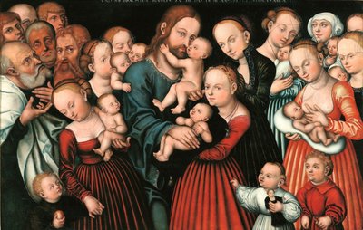 Allemand : Christus segnet die Kinder Christ bénissant les enfants. - Lucas Cranach the Elder