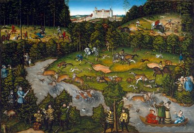 Chasse à courre au château de Hartenfels (Torgau en Saxe) - Lucas Cranach the Elder