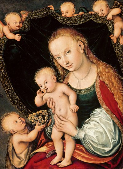 Madone et enfant avec le jeune Jean-Baptiste, après 1537 - Lucas Cranach the Elder