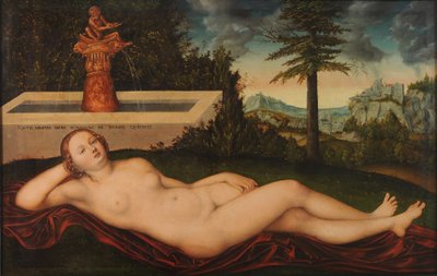 Nymphe de rivière allongée à la fontaine - Lucas Cranach the Elder