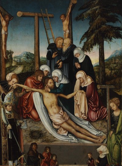 La Lamentation sur le Christ avec les saints Wolfgang et Hélène - Lucas Cranach the Elder