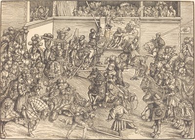 Le deuxième tournoi avec la tapisserie de Samson et le lion - Lucas Cranach the Elder