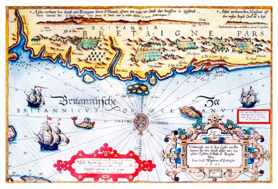 Carte de navigation de la côte bretonne - Lucas Janszoon Waghenaer