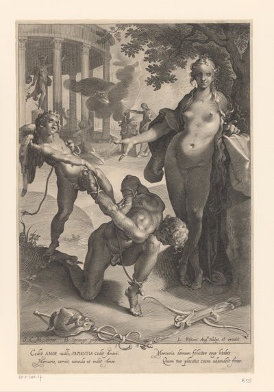 Cupidon attache Mercure et Vénus regarde - Lucas Kilian