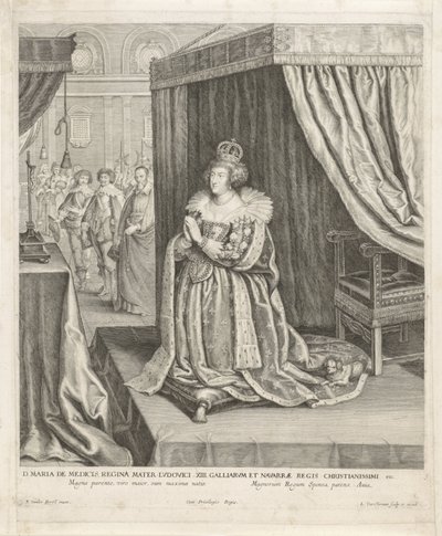 Marie de Médicis agenouillée devant un crucifix - Lucas Vorsterman (I)