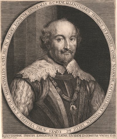 Excellentissimus Dominus, D. Joannes, Comes Nassouiæ, Cattinelli Boci, vianden Dietz & c. Eques Aurei Vellieris. S.Ma. Cæs. Mareschallus Cath. Reg. en Belgique Equitum Generalis & c. - Lucas Vorsterman