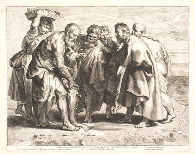 Saint Pierre trouve la pièce de monnaie dans un poisson - Lucas Vorsterman